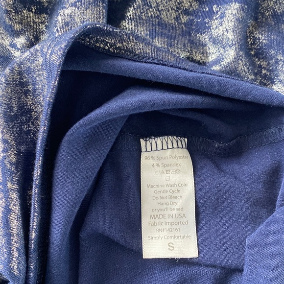 Metallic Lularoe Elegant Collection Irma Tunic Small Blue Metallic - Picture 5 of 6